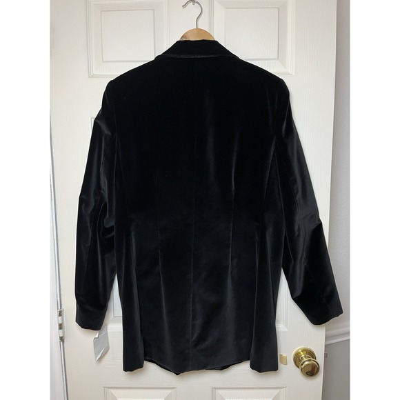 Vtg Orvis Black Velvet Blazer Womens 16 Dark Academia Tailored Jacket - Picture 4 of 12